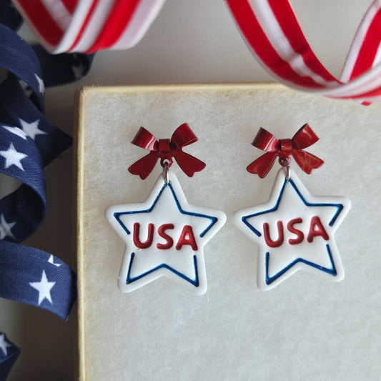 Summer Picnic - USA Star Bow Studs