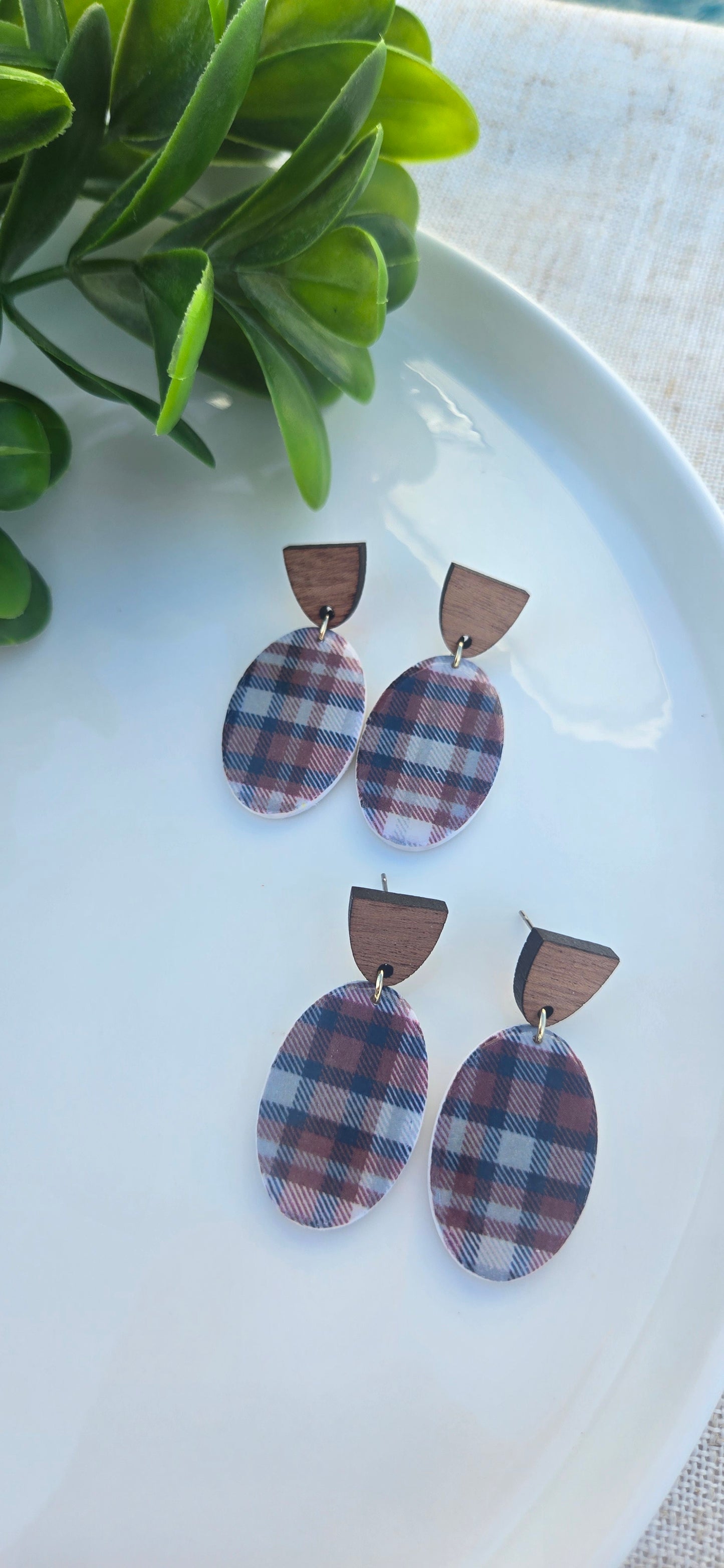 Grandpa's Flannel - Oval Studs