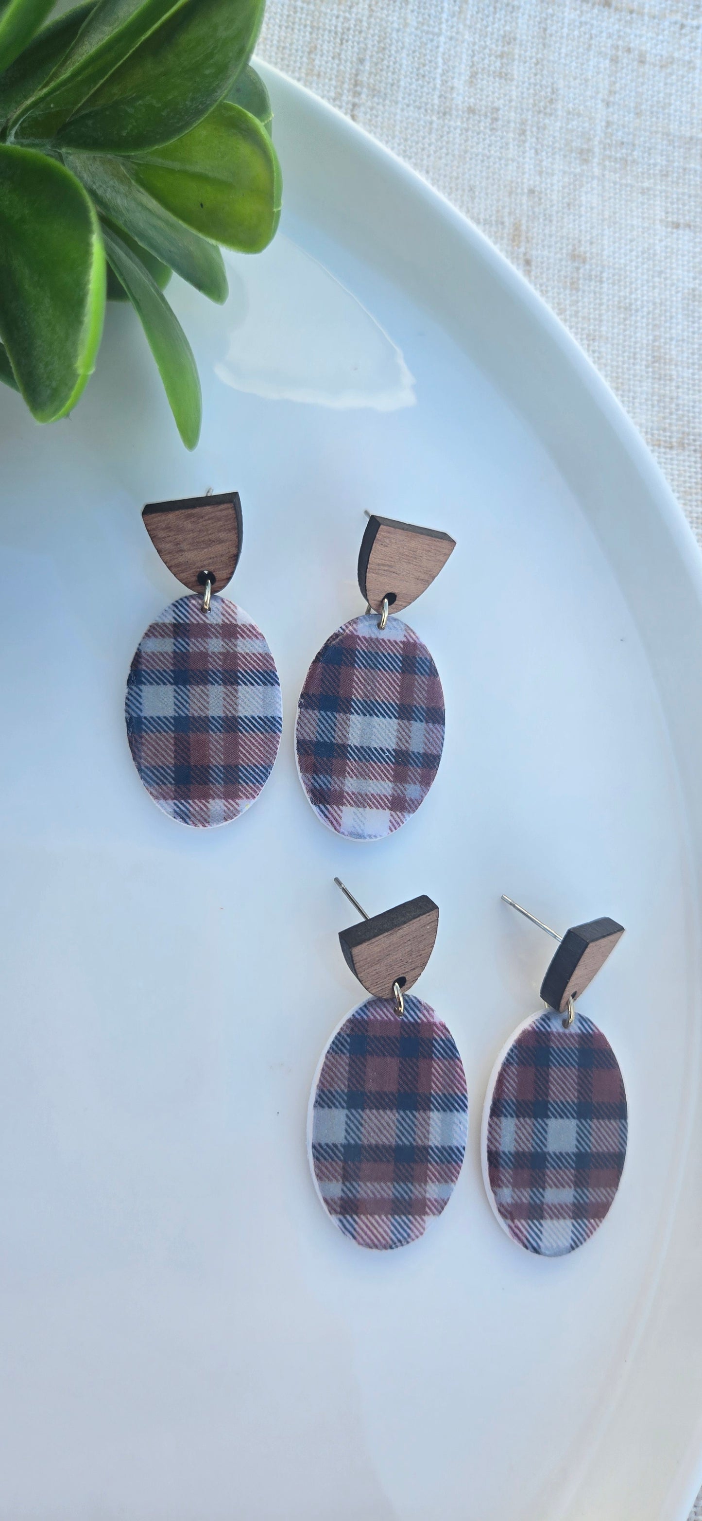 Grandpa's Flannel - Oval Studs