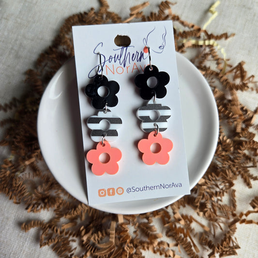 Acrylic Dangles - Stacked Florals