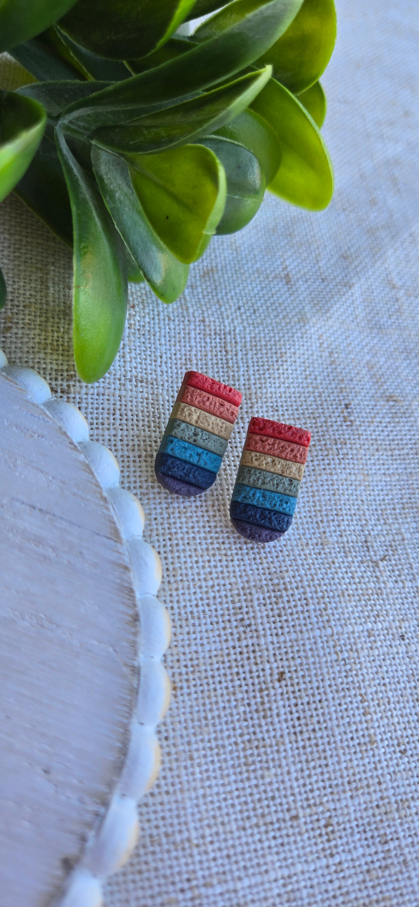 Muted Rainbow - U-Shaped Studs