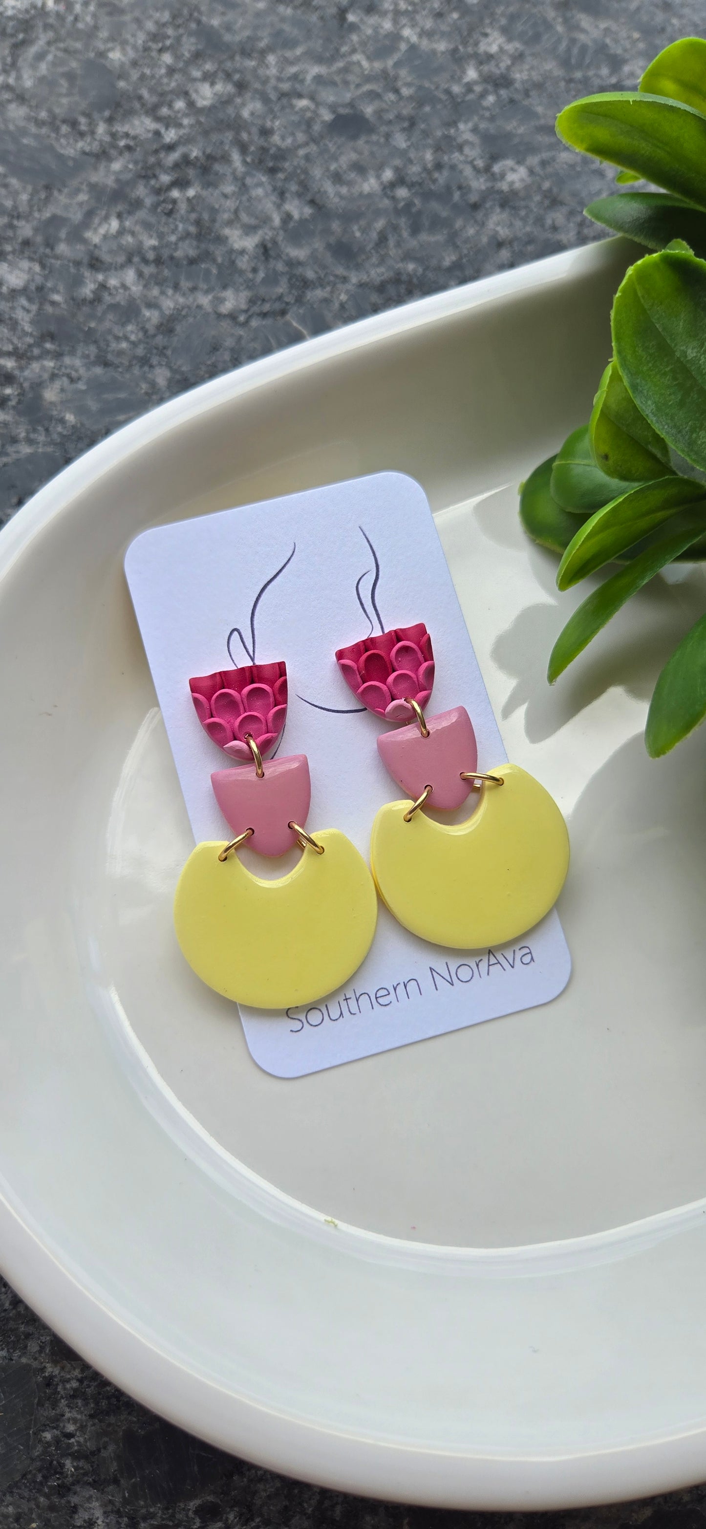 Strawberry Lemonade - Rounded Stud Dangles