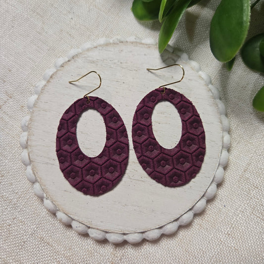 Textured Solids - Plum Beehive - Oval Cutouts