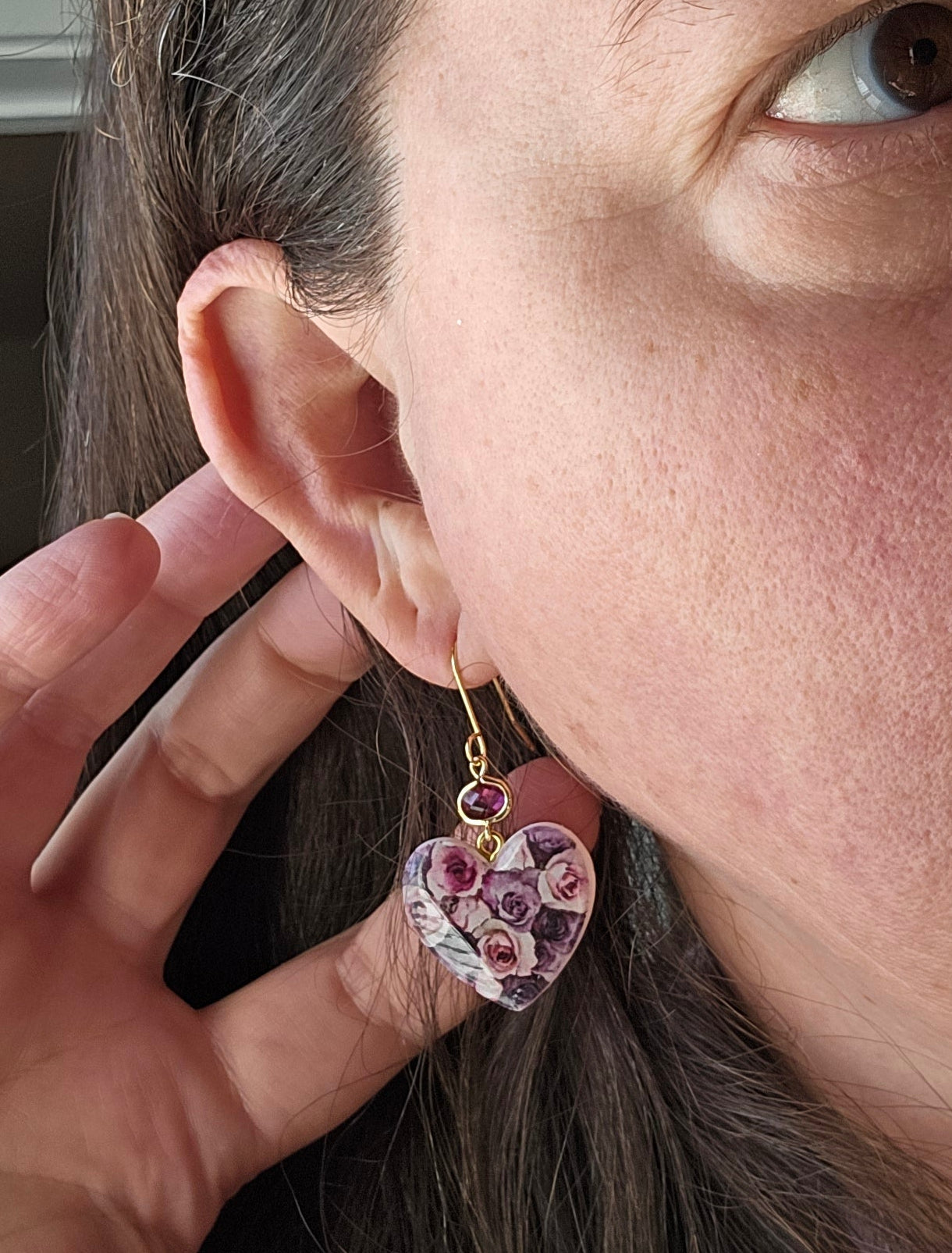 Sweetheart Floral Heart Dangle