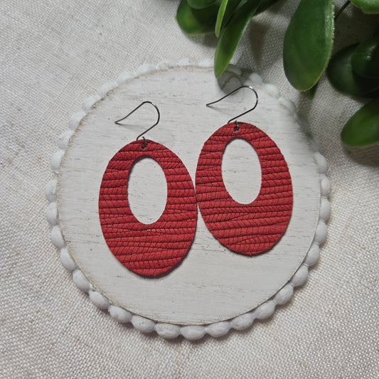 Textured Solids - Red Palm - Oval Cutouts