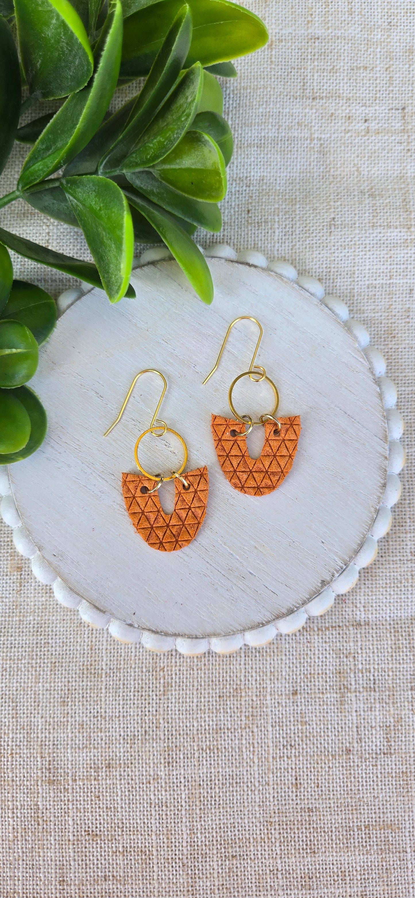 Textured Solids - Orange Triangles - Sophie