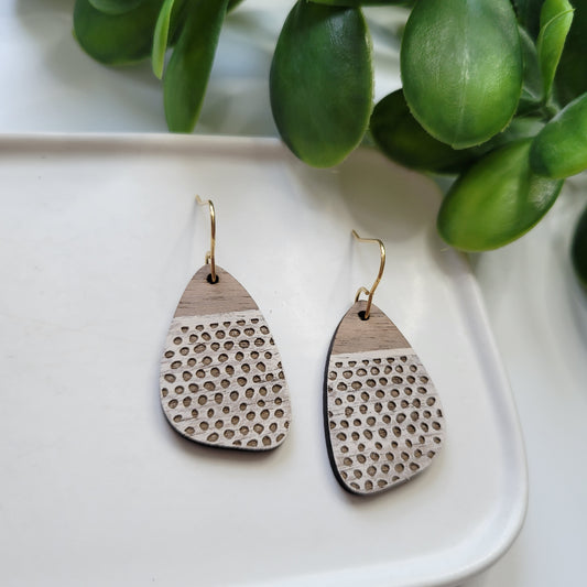 Wood - Distressed Spotted Dangles