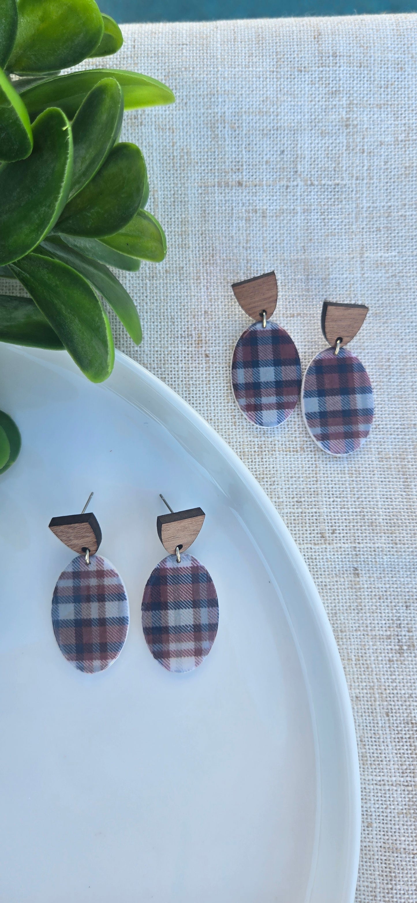 Grandpa's Flannel - Oval Studs