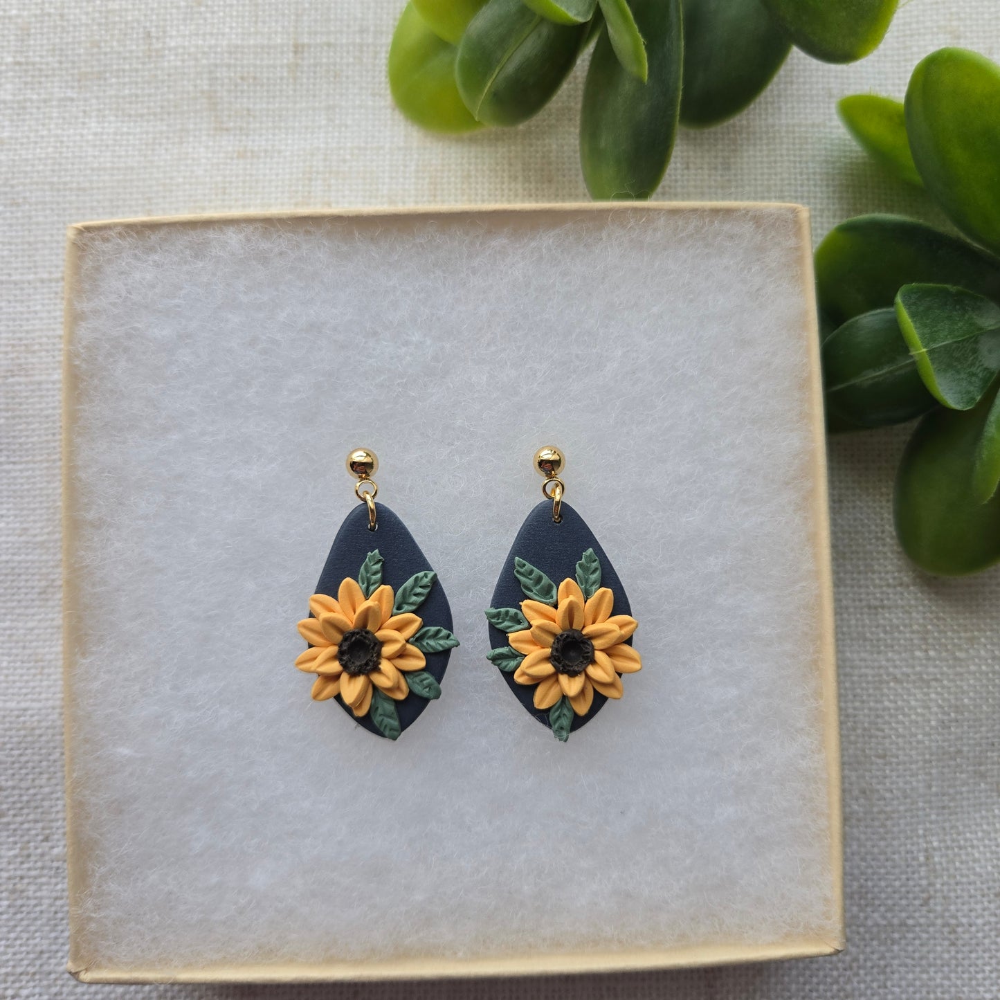 Clay Sunflower Dangle