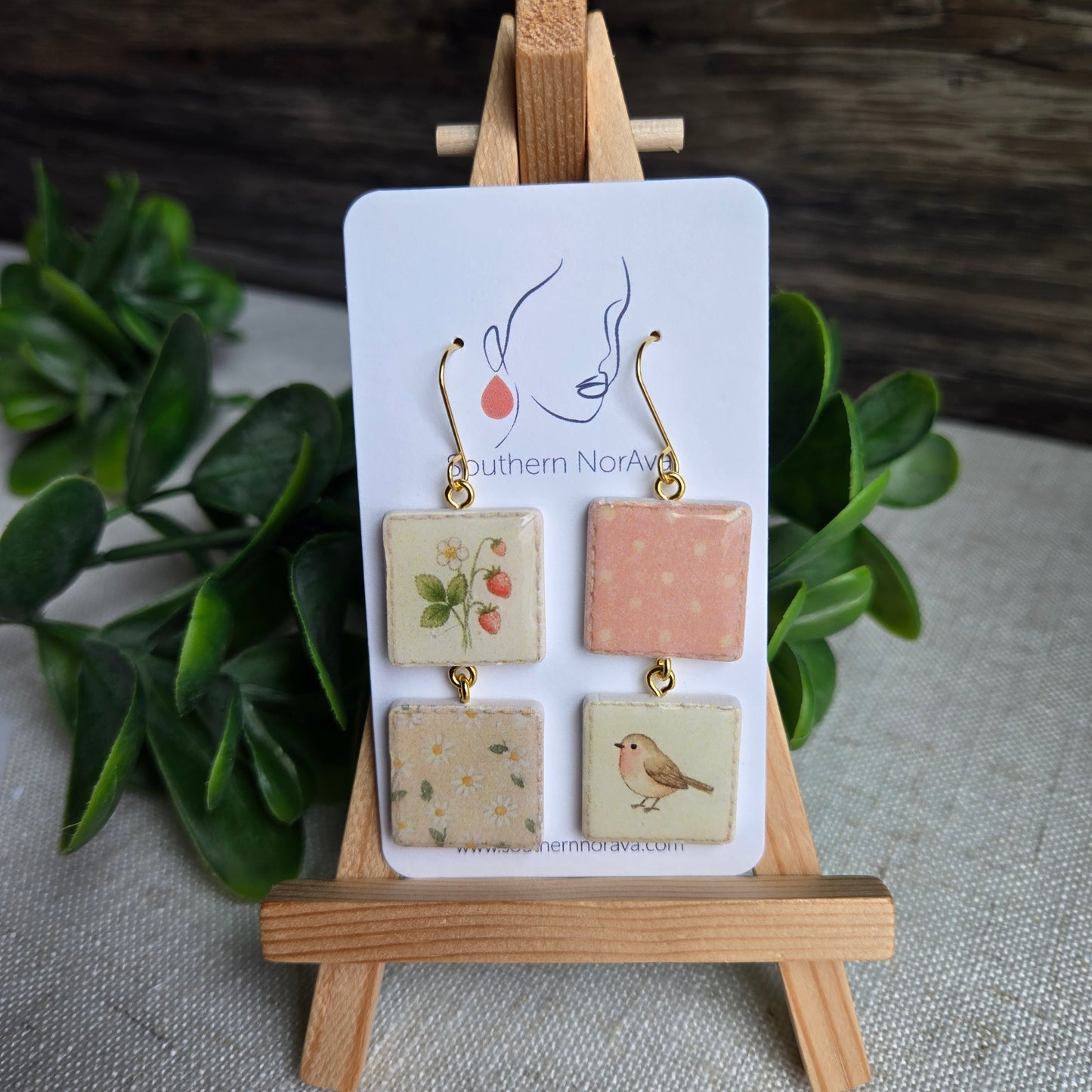 Quilted Square Dangles