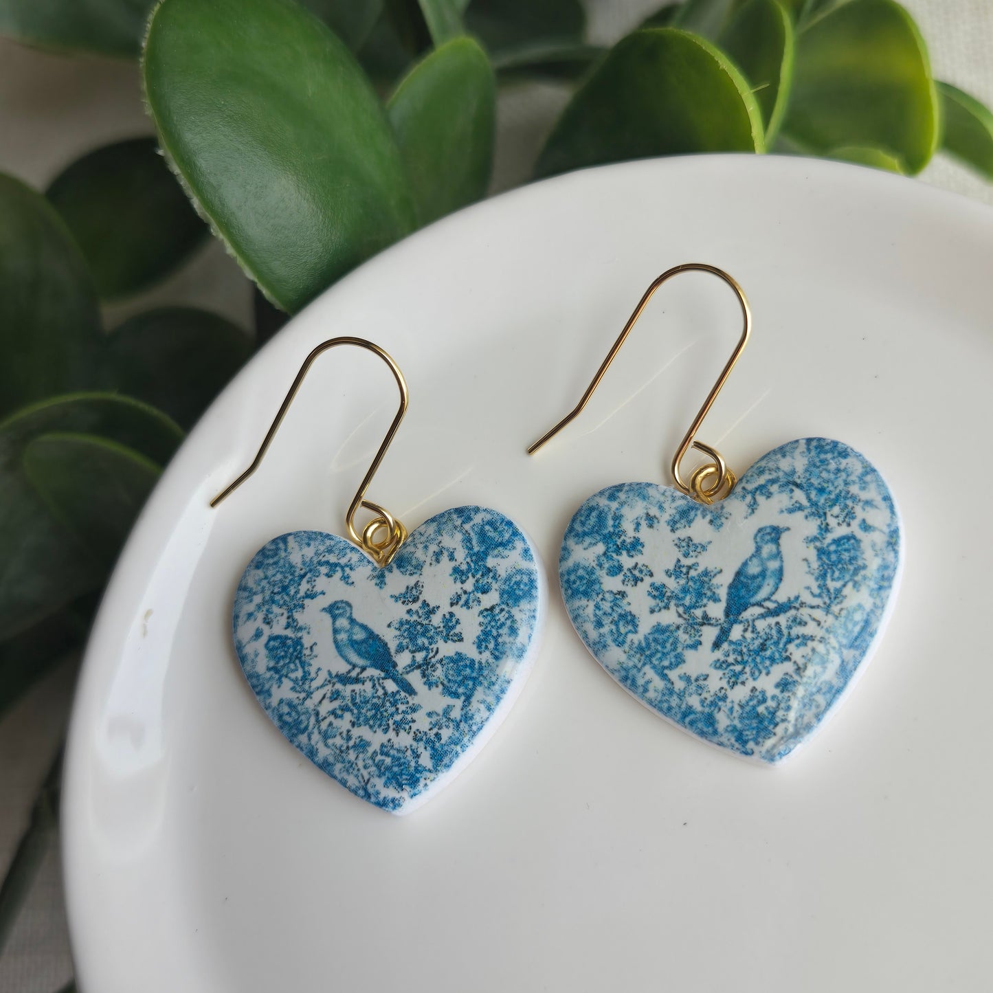 Blue Bird Heart Dangles