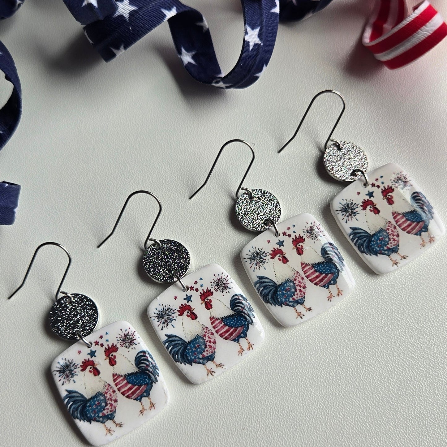 Summer Picnic - Patriotic Roosters