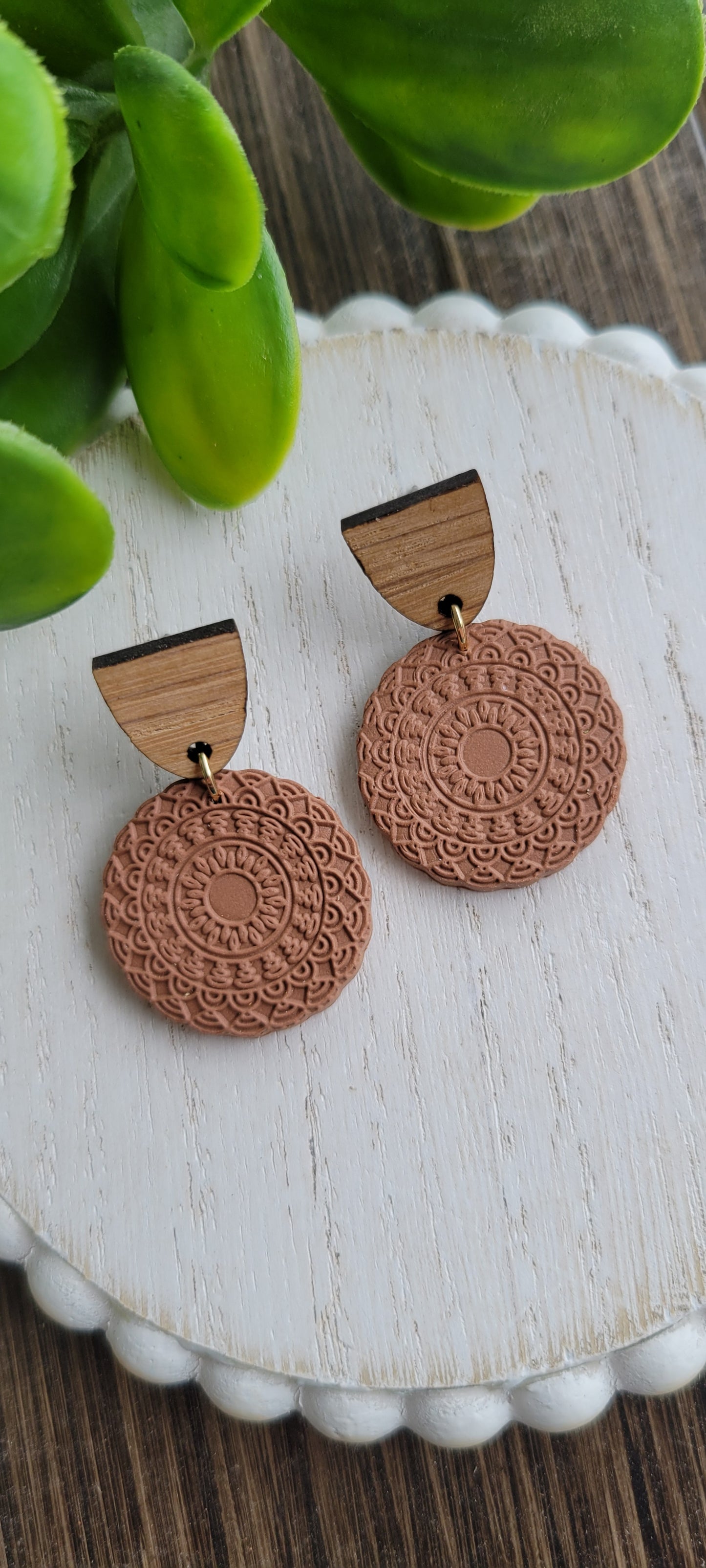 Mandala Clay Dangles