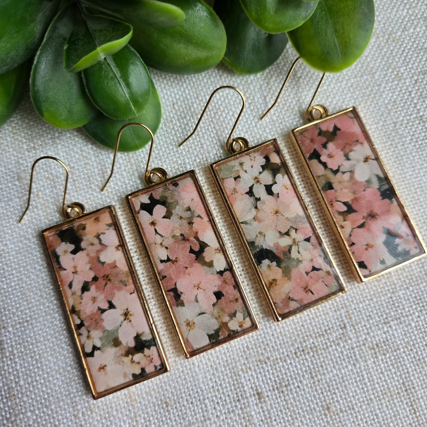 Garden Floral Rectangle Dangles