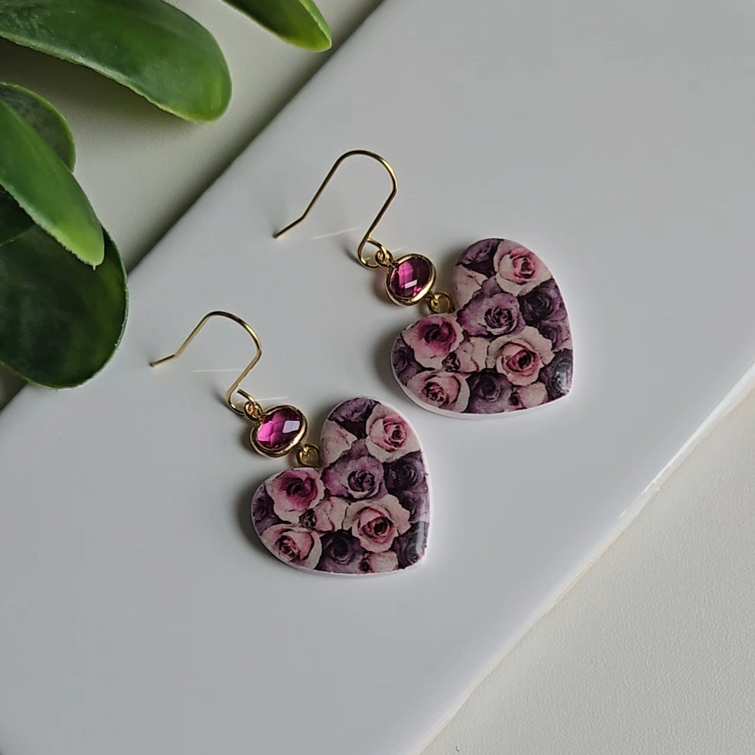 Sweetheart Floral Heart Dangle