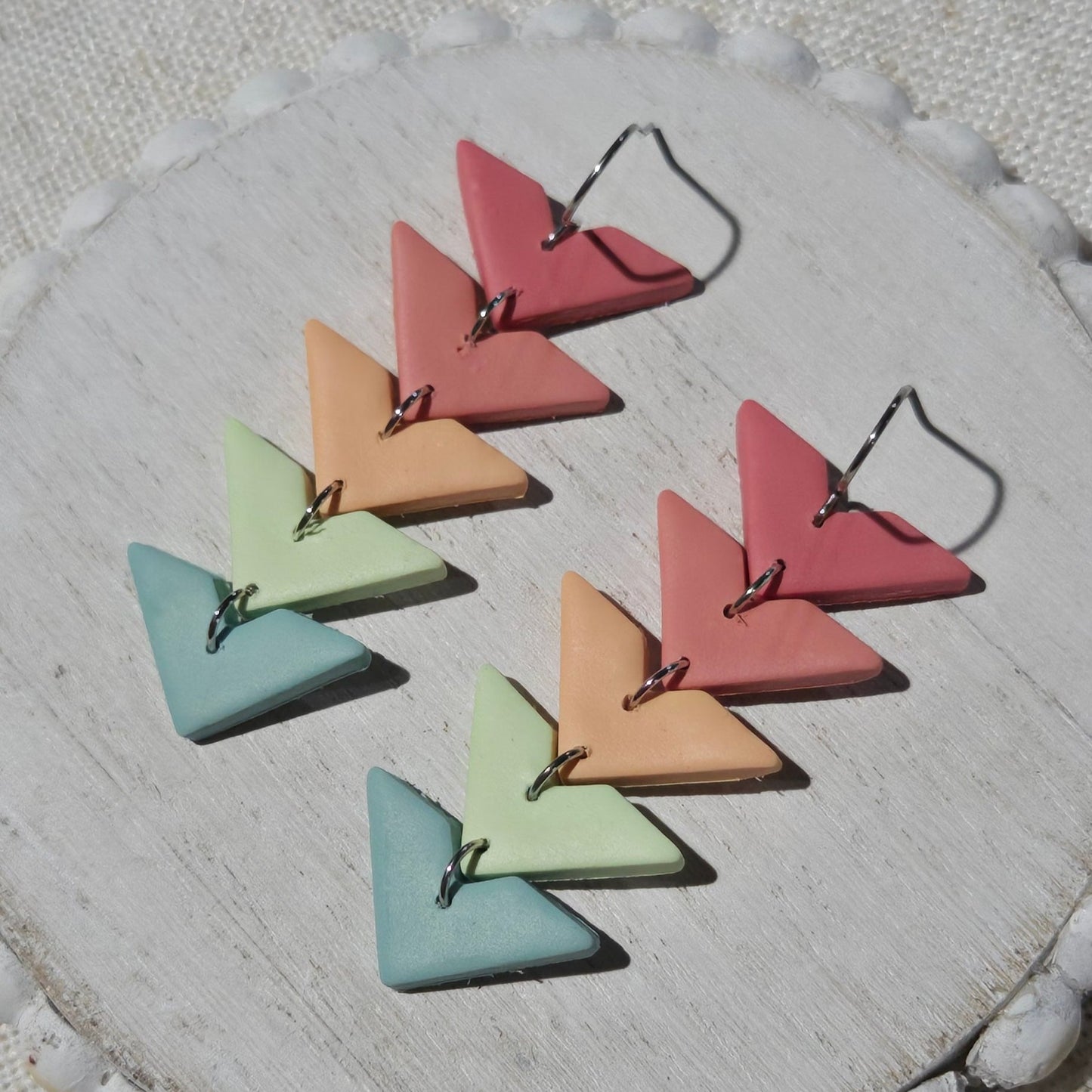 Summer Fun Chevron Clay Dangles