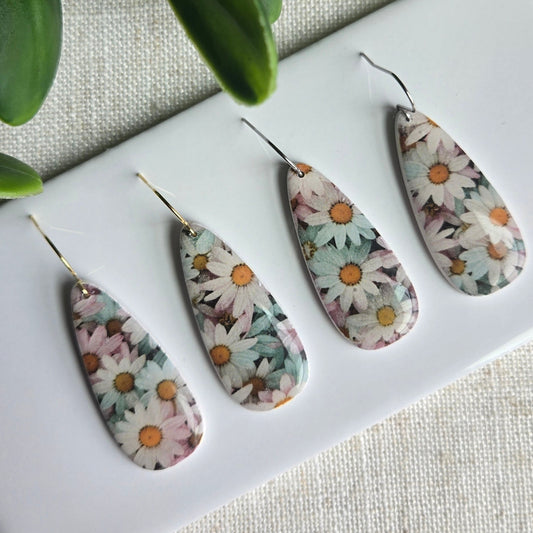 Daisy Teardrop Dangles
