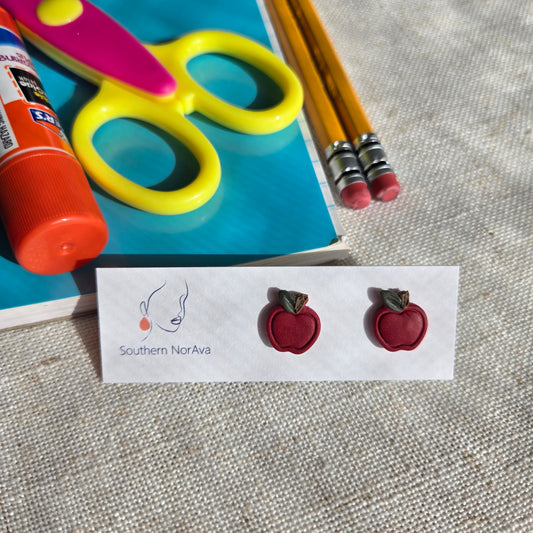 Back To School - Apple Studs