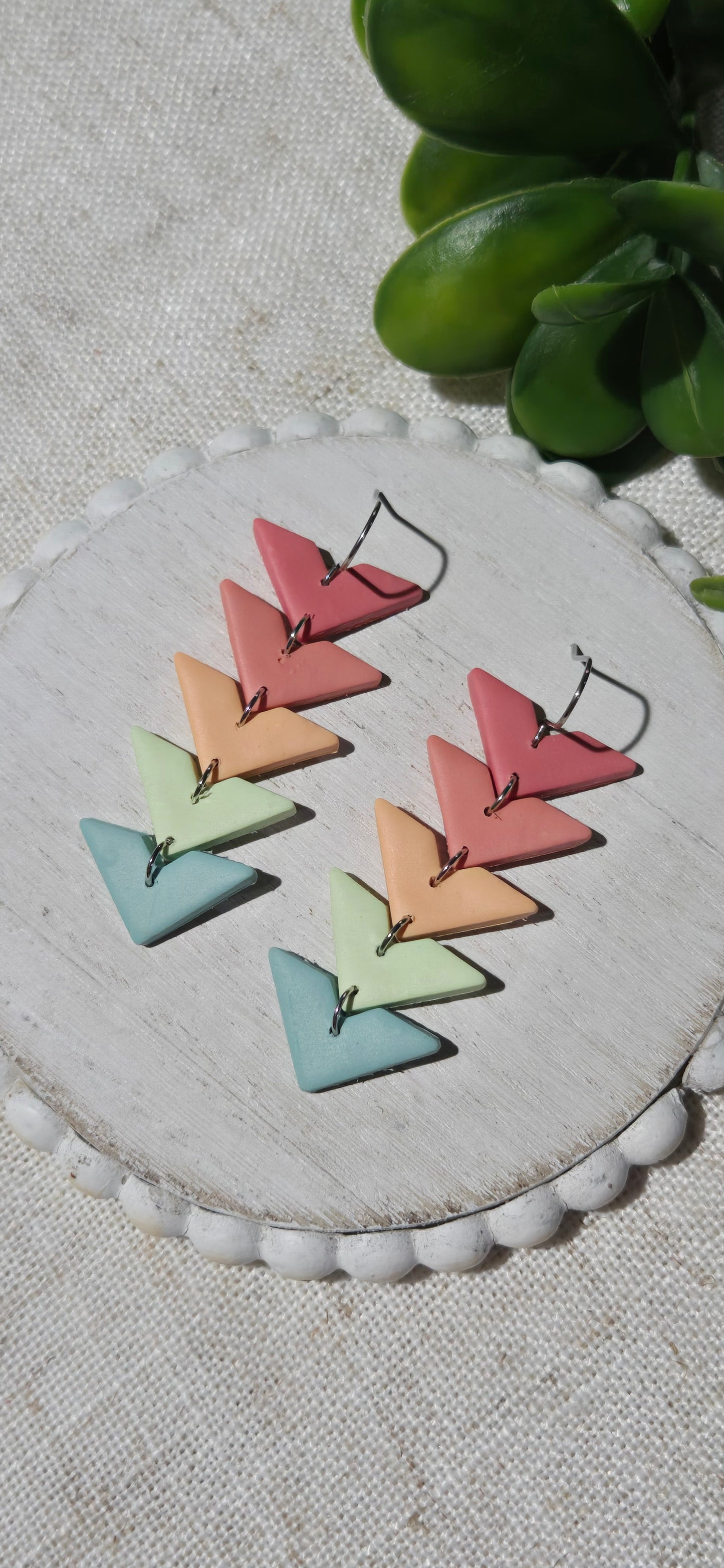 Summer Fun Chevron Clay Dangles