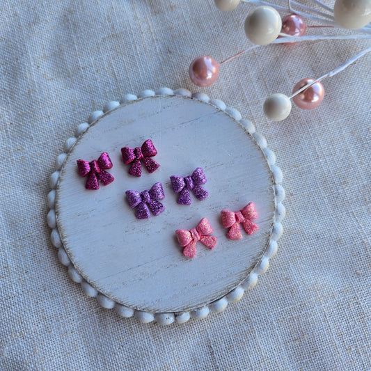VDay 2025 - Clay Studs - Glitter Bows