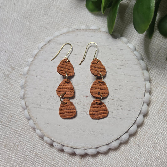 Textured Solids - Burnt Orange Palm - Triangle Dangles