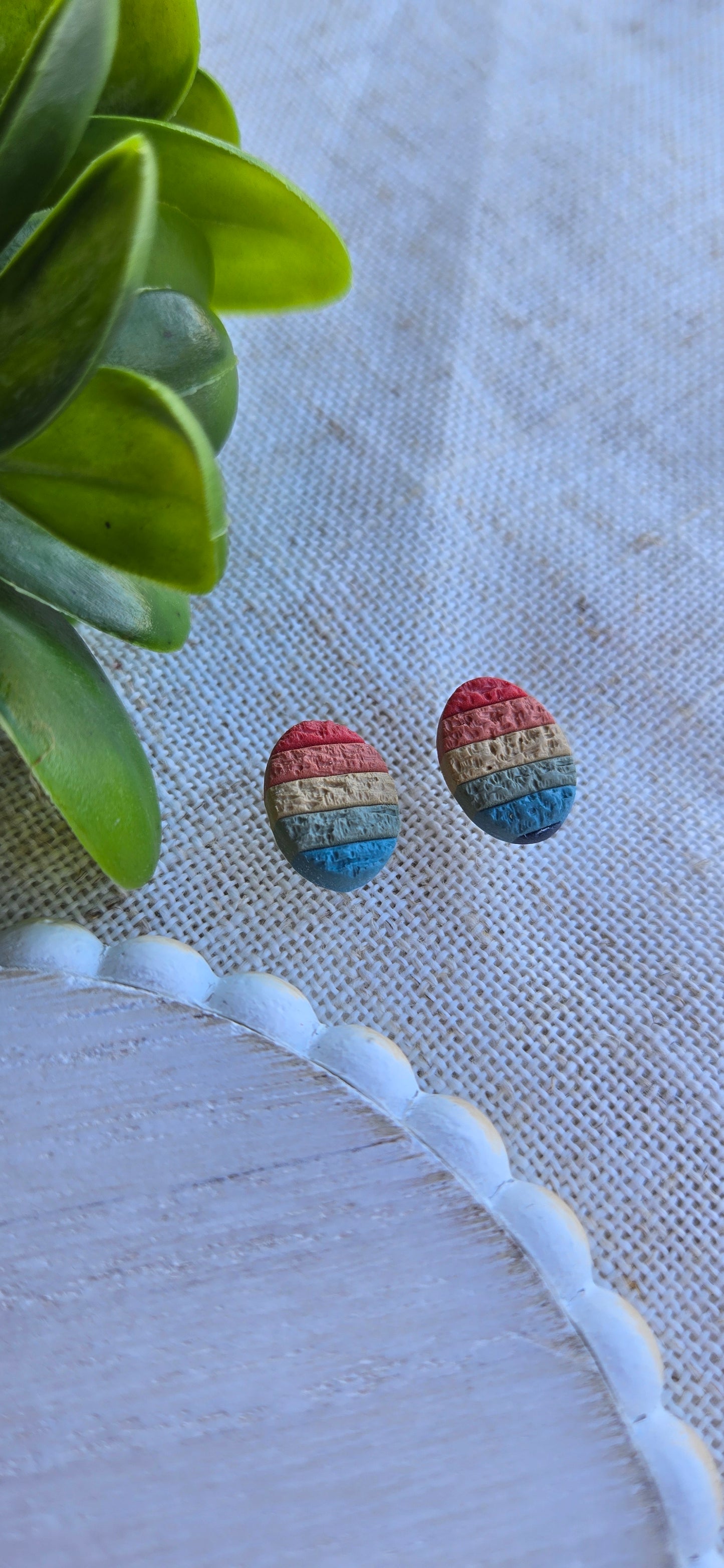 Muted Rainbow - Oval Studs