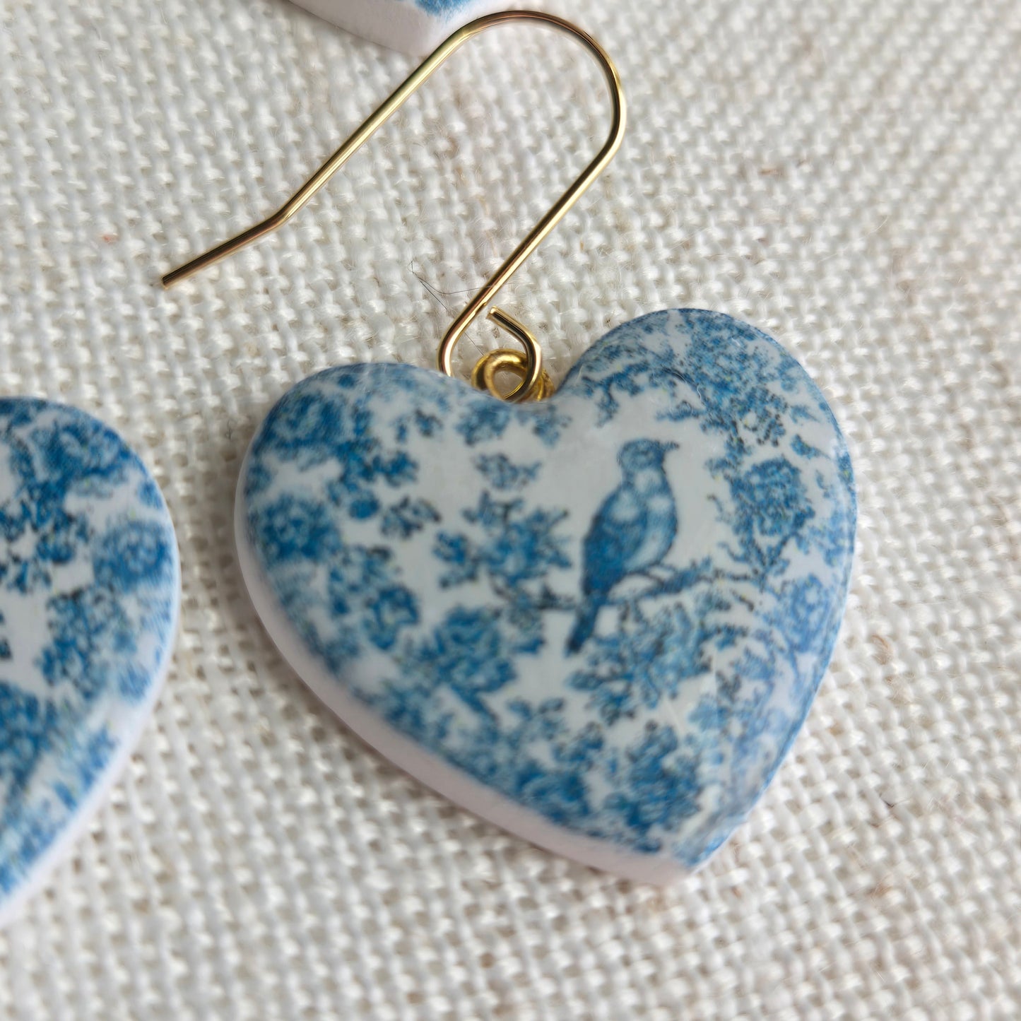 Blue Bird Heart Dangles