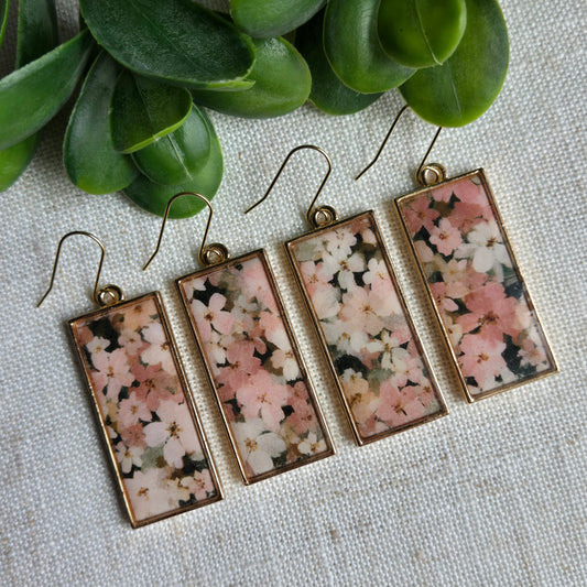 Garden Floral Rectangle Dangles