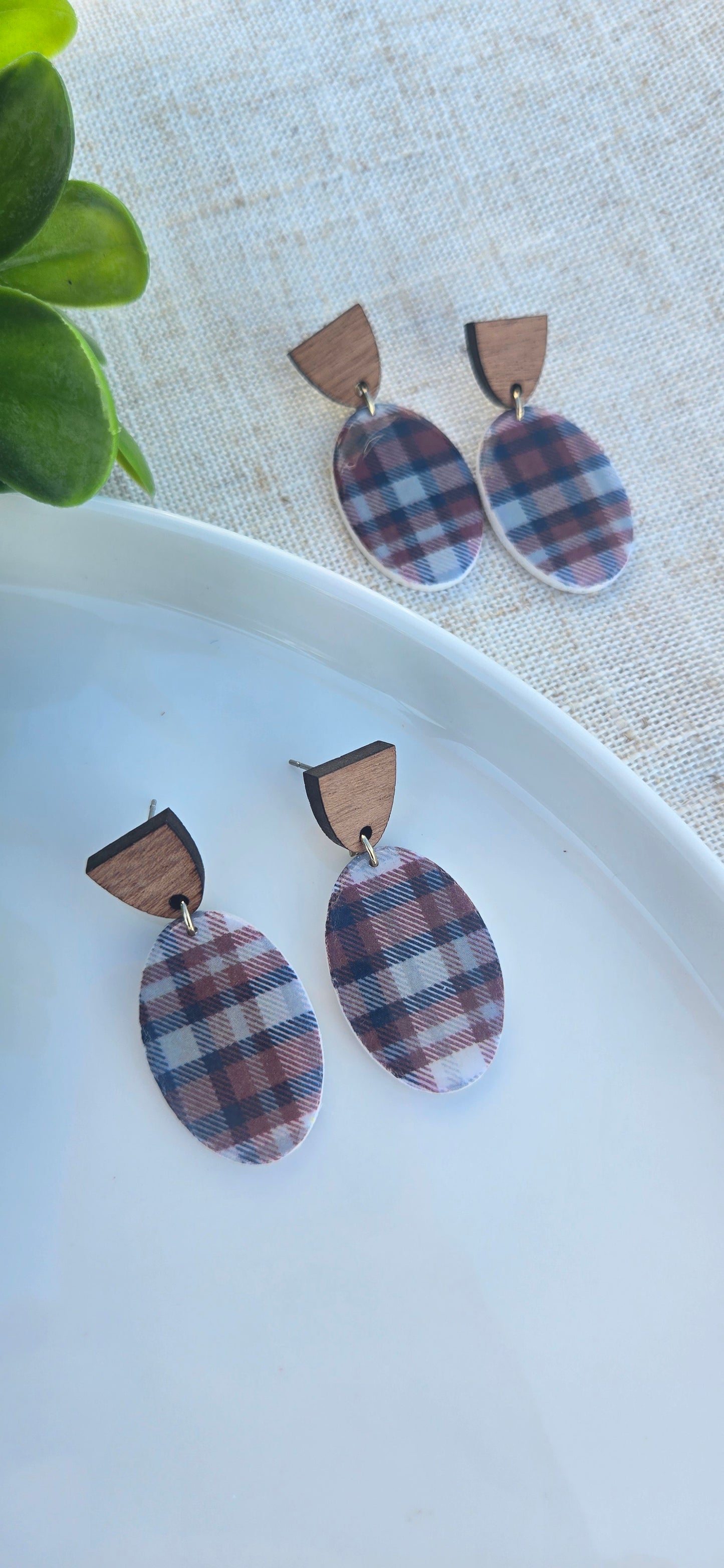 Grandpa's Flannel - Oval Studs