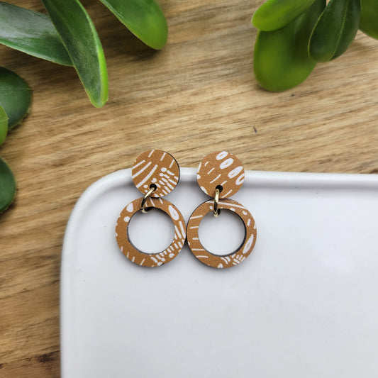 Wood Hoops - Tan Boho